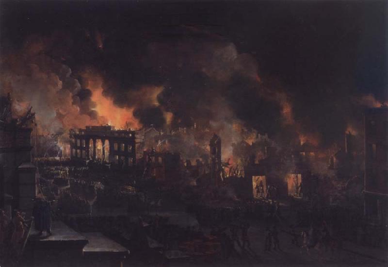 Nicolino V. Calyo Great Fire of New York as Seen From the Bank of America oil painting image